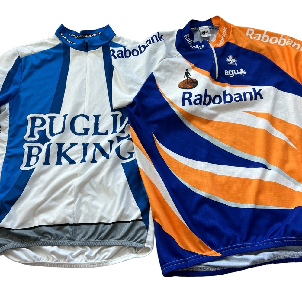 Men’s cycling jerseys 2 both size L short sleeve